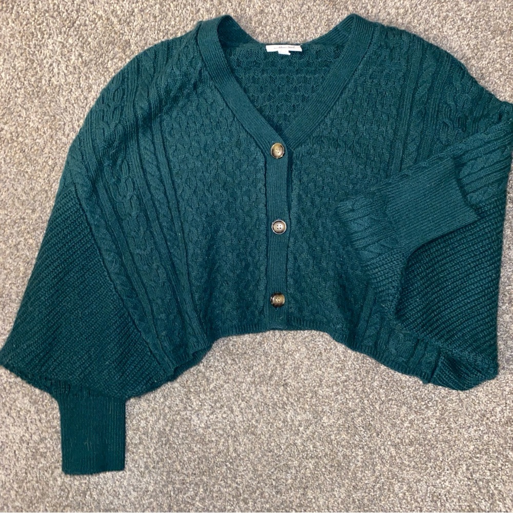 Elegant Teal Button-Up Cardigan